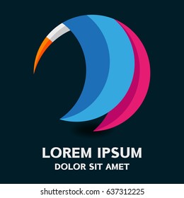 Bird logo vector . Vector illustration isolated on background .
