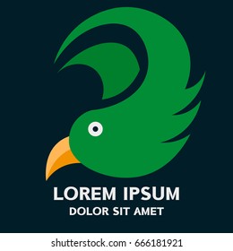 Bird logo . Vector illustration isolated on background .
