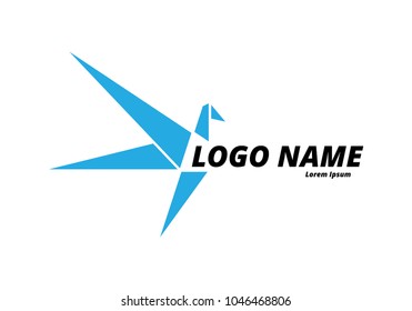 Bird Logo Vector Illustration, origami