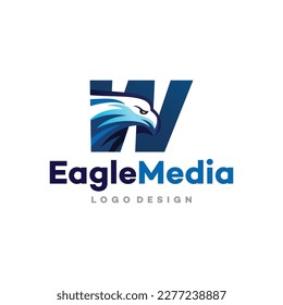 Bird Logo vector of Letter W Eagle icon initial business name sign hawk freedom falcon symbol