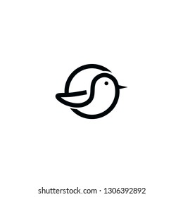 bird logo vector line outline monoline art icon