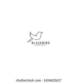 bird logo vector line outline monoline art icon - Vector