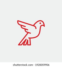 Bird logo vector line outline monoline art icon