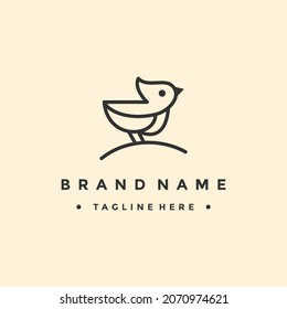 bird logo vector line outline monoline art icon