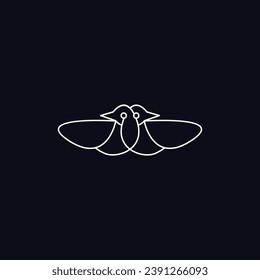 bird logo vector line outline monoline art icon
