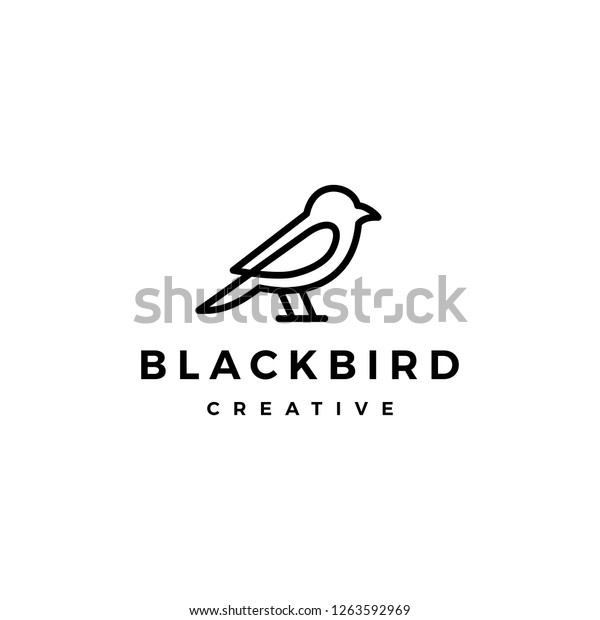 Bird Logo Vector Line Outline Monoline Stock Vector (Royalty Free ...