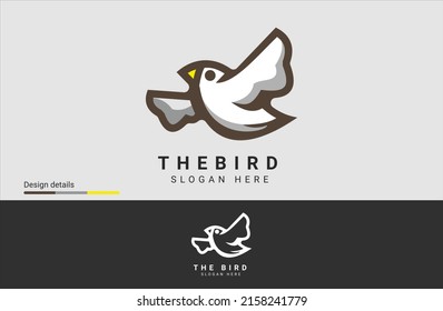 Bird logo vector. Minimalistic Bird simbol design