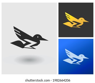 Logo de pájaro vectores monograma letra Z alfabeto capital inicial empresa moderna modelo de logotipo limpio moderno