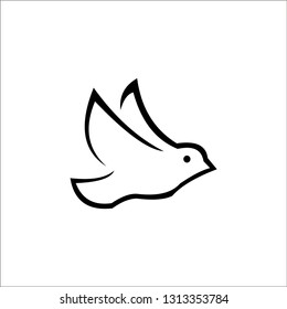 bird logo vector with nature