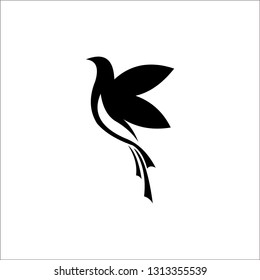 bird logo vector with nature