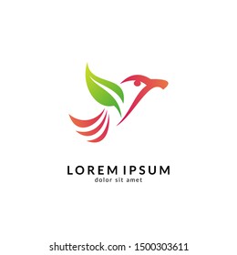 Bird logo vector, simple flat design style, modern flying bird icon/symbol