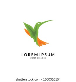 Bird logo vector, simple flat design style, modern flying bird icon/symbol