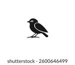 Bird Logo Vector, Singing Sparrow Silhouette, Peace Symbol, Wildlife, Nature, Songbird Emblem, Aviary Logo Design, Freedom Icon, Ornithology, Flying, Small Bird Illustration, Feather, Pet Branding.