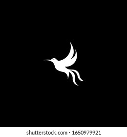 Bird Logo Vector Template colour white
