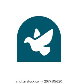 Bird logo vector template. Elegant style flying bird logo icon. Minimal pigeon bird logo design.