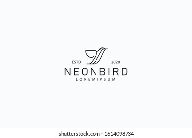 Bird logo vector template. Bird Line icon Mono illustration vector Design template. 