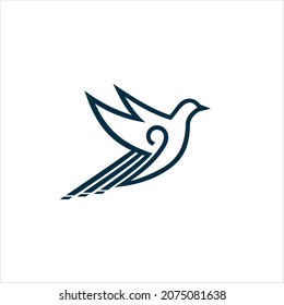 BIRD LOGO VECTOR TEMPLATE LINE