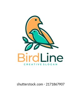 Bird logo vector template. Bird Line icon Mono illustration vector Design template.
