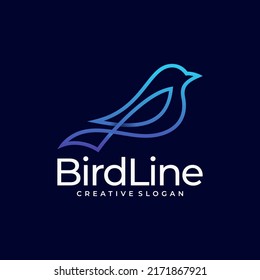 Bird logo vector template. Bird Line icon Mono illustration vector Design template.