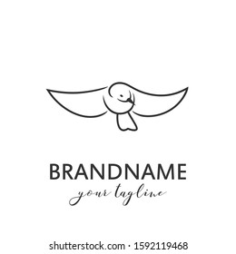Bird logo vector template, suitable for market shop, business store, aquatic mascot and environment icon. Illustration of graphic flat style