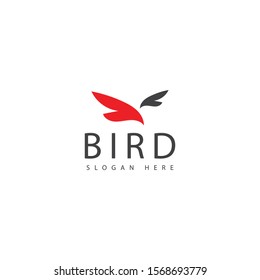 bird logo with a very cool bird shape that looks like two birds makes it attractive and masculine colors make this design unique, simple.