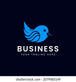 Bird logo very simple and modern. creative business company