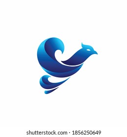 bird logo with water concept