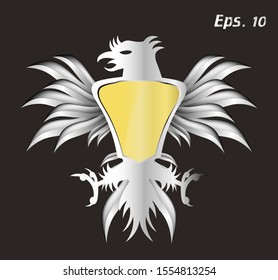 bird logo with white background, phoenix, vector illustration of a black and white eagle,
