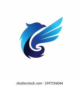 Vogellogo mit Windkonzept