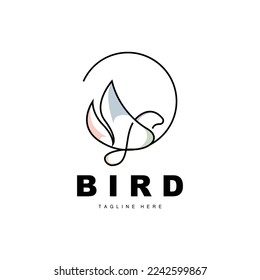 Bird Logo, Bird Wings Vector, Minimalist Design, For Product Branding, Template Icon Illustration