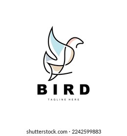 Bird Logo, Bird Wings Vector, Minimalist Design, For Product Branding, Template Icon Illustration