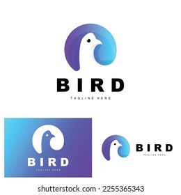 Bird Logo, Bird Wings Vector, Minimalist Design, For Product Branding, Template Icon Illustration