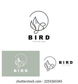 Logotipo De Ave, Vector De Alas De Ave, Diseño Minimalista, Para La Marca De Productos, Ilustración De Icono De Plantilla