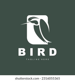 Bird Logo, Bird Wings Vector, Minimalist Design, For Product Branding, Template Icon Illustration