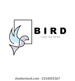 Bird Logo, Bird Wings Vector, Minimalist Design, For Product Branding, Template Icon Illustration