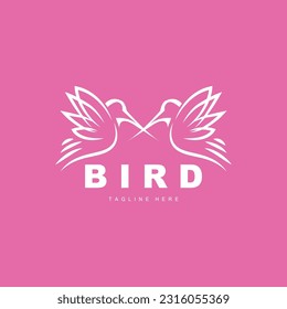 Bird Logo, Bird Wings Vector, Minimalist Design, For Product Branding, Template Icon Illustration