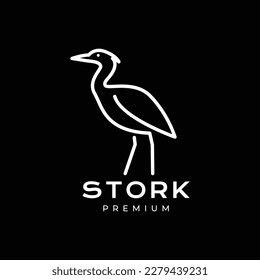 línea de cigüeña moderna diseño de logotipo mínimo vectorial