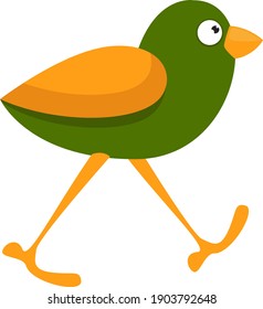 Bird with long legs, illustration, vector on a white background.