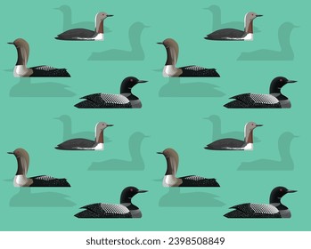 Bird Loon Cute Seamless Wallpaper Background