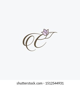 Bird and lotus with letter E logo design vector template, Logo for cosmetic and beauty