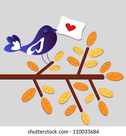 bird love card