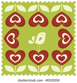 tarjeta de amor de pájaro