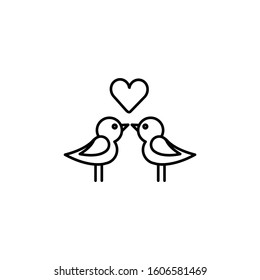 Bird, Love Bird Line Icon. Elements Of Valentines Day Illustration Icons. Signs, Symbols Can Be Used For Web, Logo, Mobile App, UI, UX