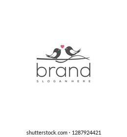 bird love logo design