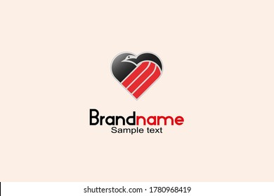 Bird love logo design concept template.