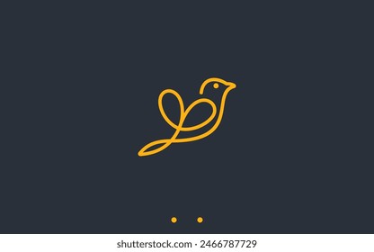 bird with love logo design vector silhouette illustration