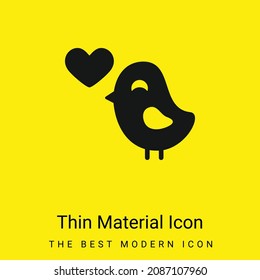 Bird In Love minimal bright yellow material icon