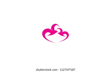bird love shape vector icon logo