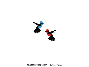 bird love vector icon logo