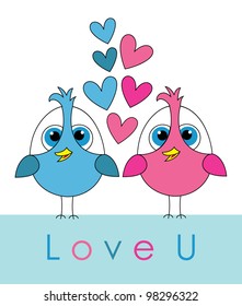 bird in love. vector illustration